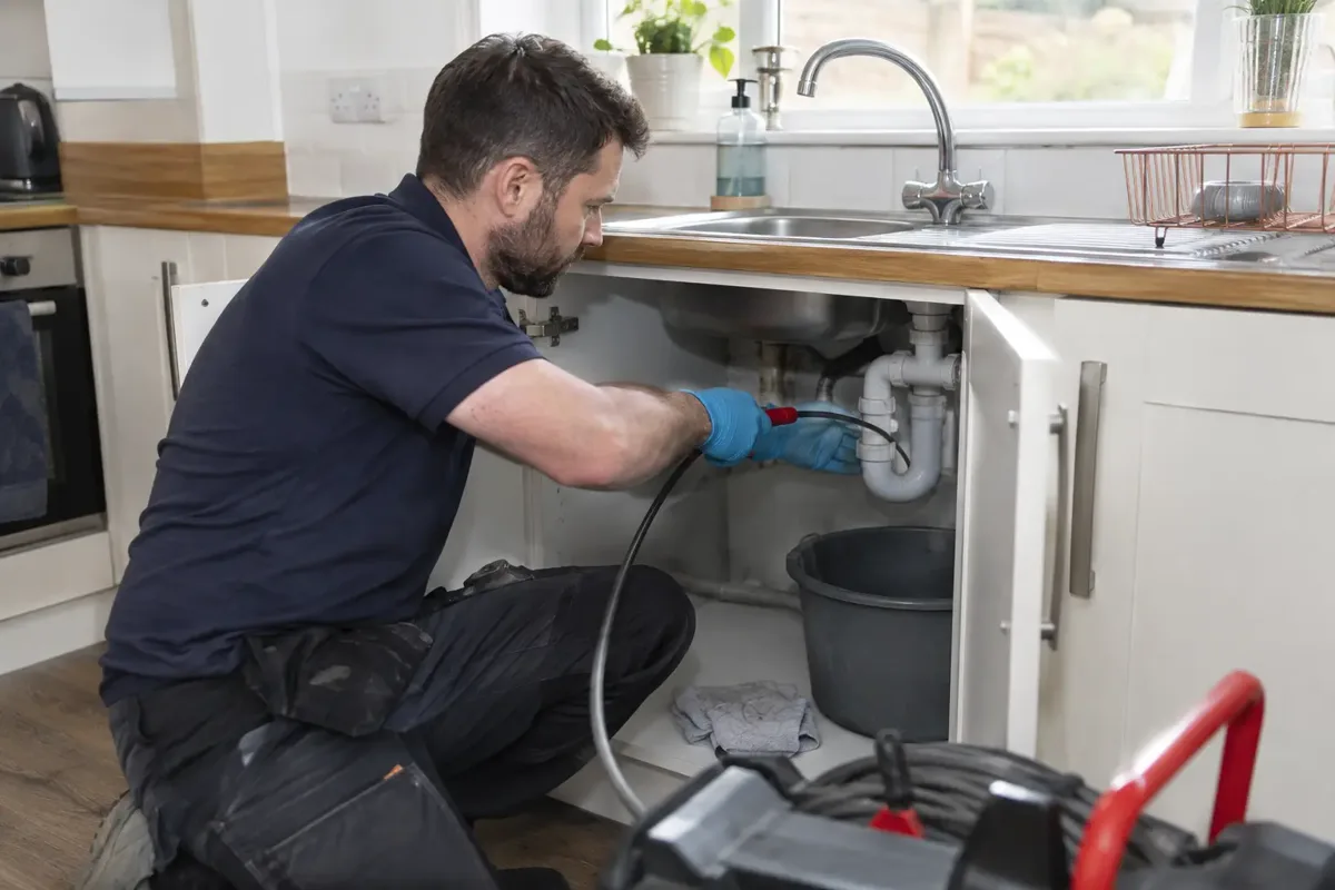 Kitchen Drain Unblocking carried out by a kitchen plumber