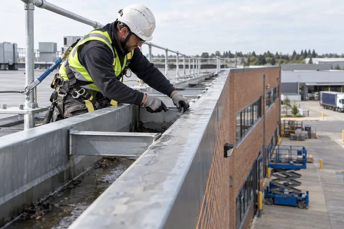 commercial gutter repairs service photograph