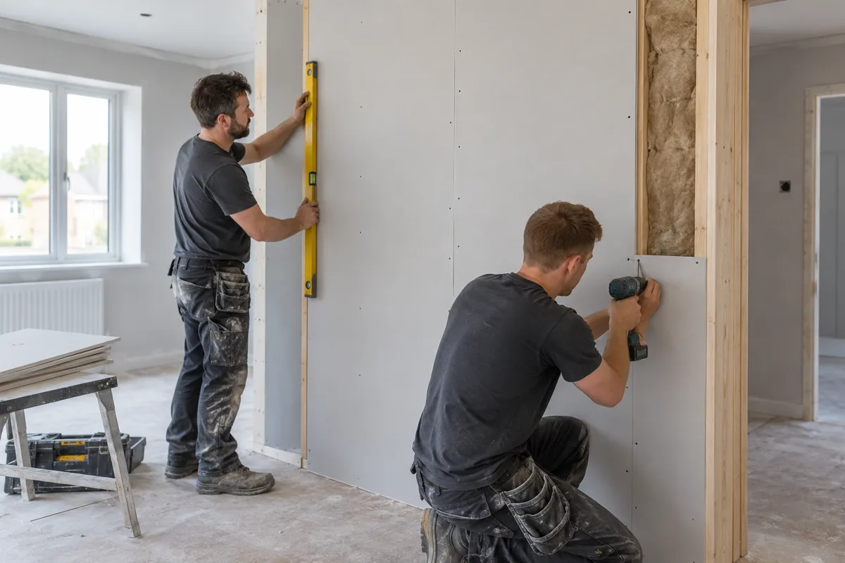 plasterboarding carried out by a professional plasterer