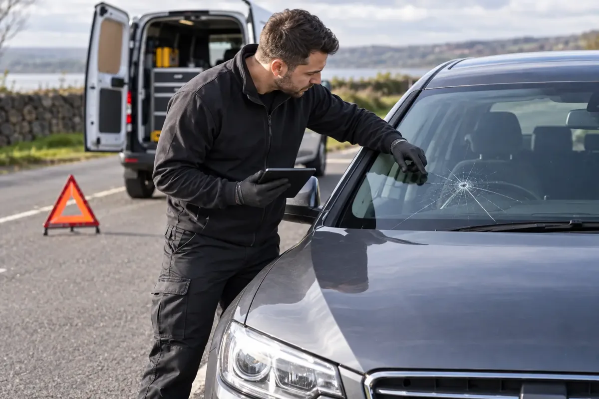 emergency windscreen repairs service photograph